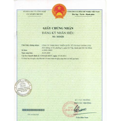 GCN đăng ký nhãn hiệu Everest Cali Extra ngoài trời